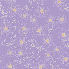 Seamless Daisy Floral Ditsy Pattern In Vector
