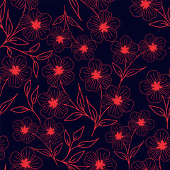 seamless floral flower pattern with Textile Allover Design on Background