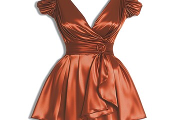 A beautiful flowing satin dress in a lovely warm color