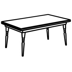 Wood Table Line Art Vector Design