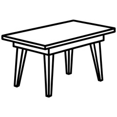 Wood Table Line Art Vector Design