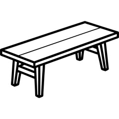 Wood Table Line Art Vector Design