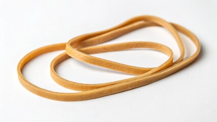 Rubber Bands on White Background