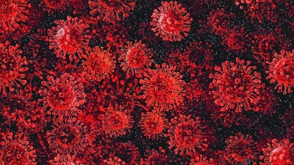 Microscopic virus background with detailed 3D cells and glowing particles &mdash; ideal for medical, scientific, and healthcare-themed designs or educational visuals