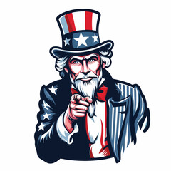 uncle sam vector image one white background