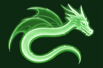 blue dragon abstract illustration