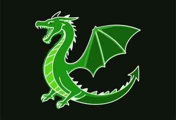 blue dragon abstract illustration