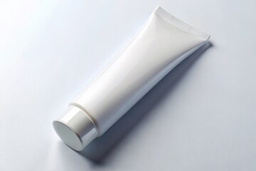 White Plastic Cosmetic Tube Packaging Mockup - Macro Detail Shot