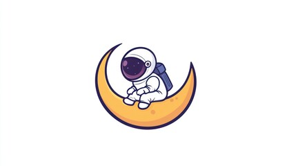 Astronaut moon sitting space stars night