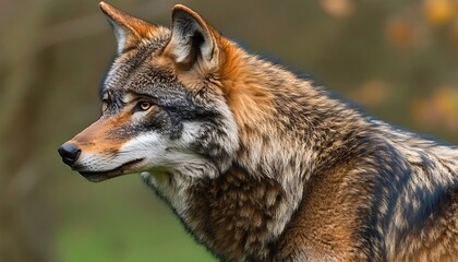 Fototapeta premium Majestic Red Wolf for Forest Profile.