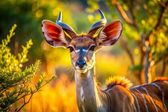Young Kudu Antelope in Bandia Reserve, Senegal - Wildlife Photography