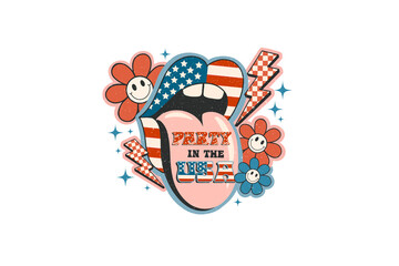 Party in the USA, 4th Of July Sublimation T Shirt Design