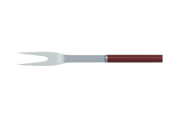 Carving fork isolated on white background. Barbecue accessory. Cooking equipment. Top view. 3d render