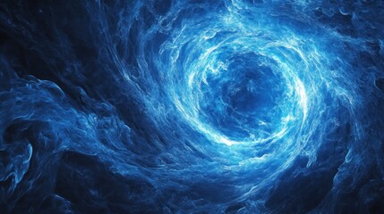 Entrancing ethereal vortex of cerulean energy radiating in a swirling dimension