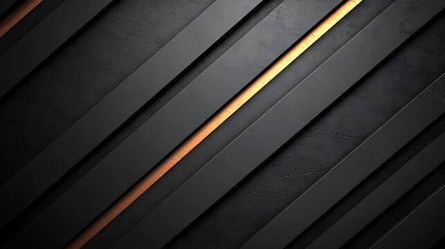 Abstract Background. Black Diagonal Lines with Golden Accent; Graphic resource