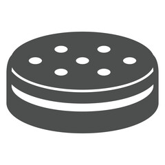 Cookie with chocolate cream layer solid icon, sweets pastry concept. Vector graphics. Sweet cookie, bakery sign on white background, glyph style icon for mobile or web design.