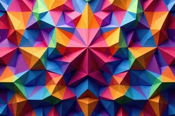 Intricate tessellation of colorful geometric shapes, lines, bright, style