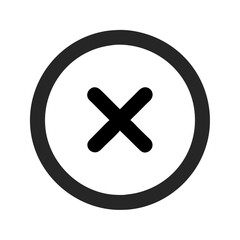 Obraz premium Delete icon featuring a crossed-out circle on a minimalistic background 