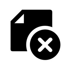 Obraz premium Delete icon representing document removal action with a cross symbol 