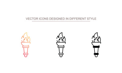 Olympic Flame icon design with white background stock illustration