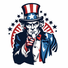 uncle sam vector image one white background