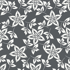 Exotic hand drawn flowers, seamless patterns with floral for fabric, textiles, clothing, wrapping paper, cover, banner, home decor, abstract backgrounds. Vector illustration