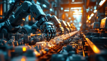 Robotic Assembly Line Industrial Automation in Action