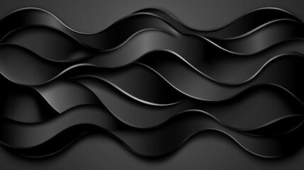 Obraz premium Abstract black wavy shapes background