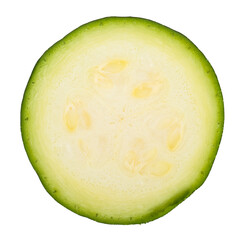 Sliced ​​zucchini isolated on white background.
