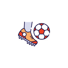 Football kick icon design with white background stock illustration
