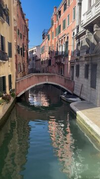 Water canal in venice, spring