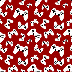 Fototapeta premium Seamless pattern of video game controller icon