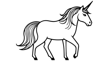 unicorn simple vector outline illustration shape silhouette