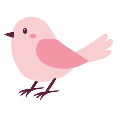 Minimal cute spring pastel bird