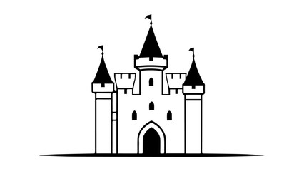 Obraz premium castle vector shape sand illustration on white background