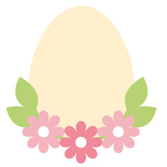 cute easter label with pink daisies