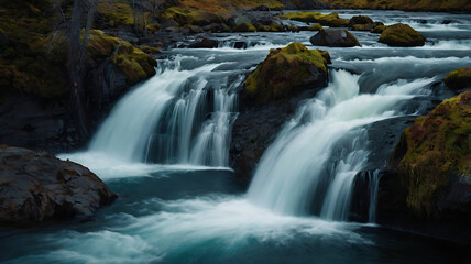 Fototapeta premium beautiful water fall in the jungle 
