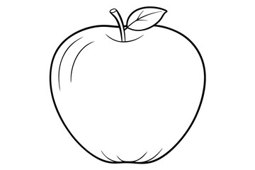 apple line art silhouette vector illustration