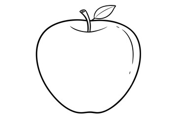 apple line art silhouette vector illustration