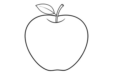 apple line art silhouette vector illustration