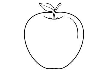 apple line art silhouette vector illustration