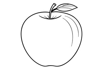 apple line art silhouette vector illustration