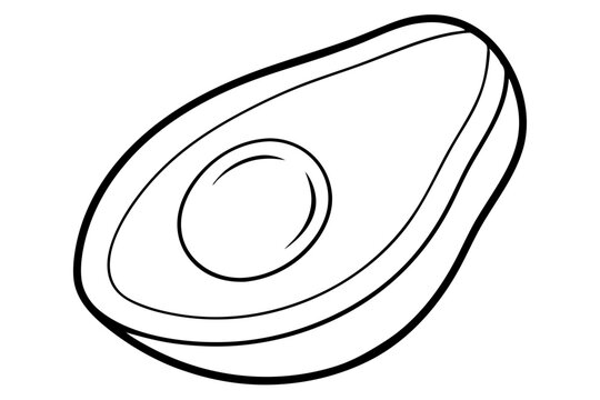 recommend clip art: avocado line art silhouette vector illustration