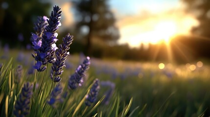 Lavender field at sunset