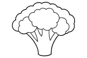 broccoli line art silhouette vector illustration