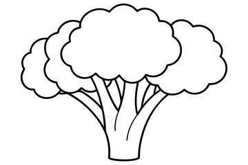broccoli line art silhouette vector illustration