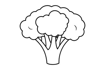 broccoli line art silhouette vector illustration