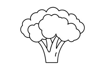 broccoli line art silhouette vector illustration