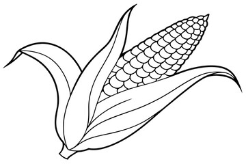corn line art silhouette vector illustration