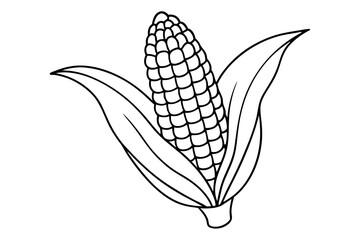 corn line art silhouette vector illustration